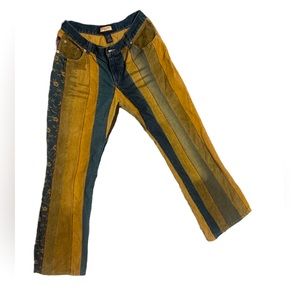 Liquidx jeans up & down patch work stitched of corduroy and jeans